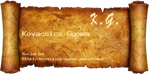 Kovacsics Gyoma névjegykártya